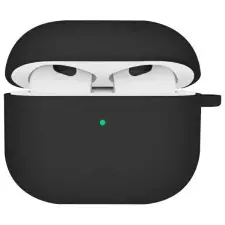 Uniq Iridescia Apple AirPods 4 tok karabinerrel, fülakasztóval, fekete fülhallgató, fejhallgató tok