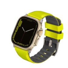 Uniq Linus Airosoft Apple Watch 42/44/45/49mm szilikon szíj, lime zöld okosóra kellék