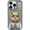 Uniq Nimmy Cool&Cute 2.0 Bear Tok iPhone 16 Pro - Szürke (N-KM-IP16-PRO-011)