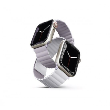 Uniq Revix Apple Watch 42/44/45mm mágneses szilikon szíj lila fehér (UNIQ-45MM-REVLILWHT) (UNIQ-45MM-REVLILWHT) - Szíj okosóra kellék
