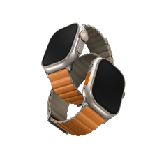 Uniq Revix Apple Watch S4/S5/S6/S7/S8/S9/SE/Ultra Szilikon Szíj 42/44/45/49mm - Narancs/Khaki okosóra kellék