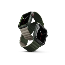 Uniq Revix mágneses szilikon szíj Apple Watch 42/44/45/49mm zöld/taupe okosóra kellék