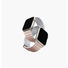 Uniq Revix Premium Apple Watch S4/S5/S6/S7/S8/S9/SE/Ultra Szilikon Szíj 42/44/45/49mm - Rózsaszín/Fehér okosóra kellék
