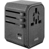 Uniq Voyage USB / Type-C UK/US/AU/EU Utazó adapter (18W) (UNIQ137GRY)