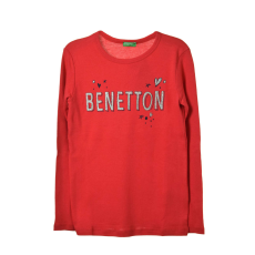 United Colors of Benetton Benetton piros, hosszú ujjú lány felső – 130 cm