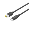 Unitek C14115BK-1.8M USB-C apa - 4.5mm DC Lenovo apa Töltő kábel - Fekete (1.8m)