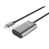 Unitek U305A USB-C apa - USB-A anya kábel 5m - Fekete (U304A)