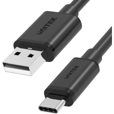 Unitek Y-C481BK USB-A apa - USB-C apa 2.0 Adat és töltőkábel - Fekete (0.5m) kábel és adapter