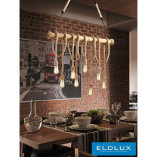 Universo Kender kötél csillár 8xE27 max. 240V ∅1000×1400mm fekete világítás