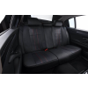  Univerzális autósüléshuzat-garnitúra, fekete ecobőr, piros varrással, elöl-hátul