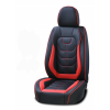  Univerzális autósüléshuzat-készlet, fekete és piros ecobőr, elöl és hátul