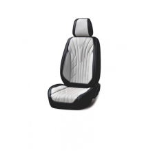  Univerzális autósüléshuzat-szett, első-hátsó, fekete és szürke ecobőr gyerekülés huzat, betét
