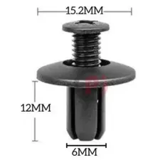  univerzális csavaros kárpit, burkolat rögzítő műanyag klipsz, bolha, kapocs CYT0174 (6mm) kisháztartási gépek kiegészítői