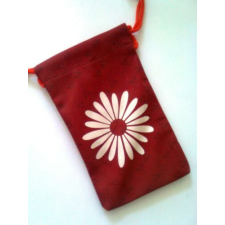 Univerzális Nyakpántos tok, álló összehúzós (8x13 cm), piros - virágos tok és táska