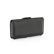 Univerzális Övre csatolható fekete bőrtok P20 Lite / iPhone X / XS / 11 Pro tok és táska