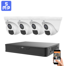 UNIVIEW 4 biztonsági dome kamerás kamerarendszer 5MP megfigyelő kamera