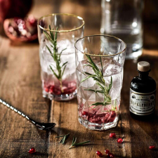 UPSCALE long drink pohár arany szegéllyel 460ml üdítős pohár