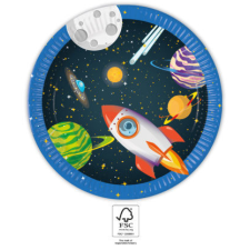 Űr Rocket Space papírtányér 8 db-os 23 cm FSC party kellék