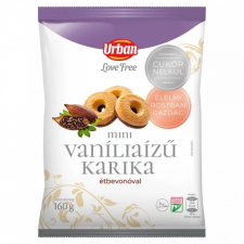  Urban LoveFree hozzáadott cukor nélküli mini vaníliaízű karika 160 g csokoládé és édesség
