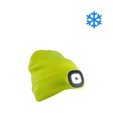 Urgent 7091 kötött sapka LED lámpával - sárga