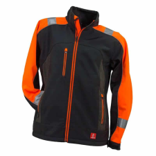 Urgent Softshell Kabát Fényvisszaverő Csíkkal GL-8364 Fekete/Narancssárgasárga - XL láthatósági ruházat