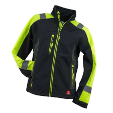 Urgent Softshell Kabát Fényvisszaverő Csíkkal GL-8364 Fekete/Sárga - XL láthatósági ruházat