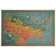  USA államai művészeti falitérkép 42x30 cm térkép