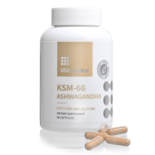 USA medical Ashwagandha kapszula 350mg glicinnel KSM-66 ASHWAGANDHA® 60 db vitamin és táplálékkiegészítő