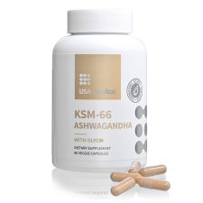 USA Medical ASHWAGANDHA KSM-66 60 kapszula vitamin és táplálékkiegészítő