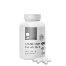 USA Medical Magnézium Biszglicinát Kapszula “fully reacted” Formulával (60 Kapszula) vitamin és táplálékkiegészítő