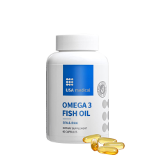 USA Medical Omega 3 Halolaj Kapszula Magas EPA &amp; DHA Tartalommal (60 Lágykapszula) vitamin és táplálékkiegészítő