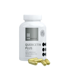 USA Medical Quercetin Plus - Kvercetin Kapszula Cinkkel és Bromelainnal (60 Kapszula) vitamin és táplálékkiegészítő