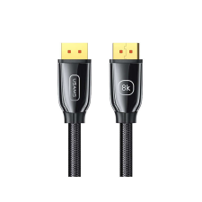 USAMS 8K DP/DP 1.4 kábel 2 méter Usams SJ532 U75 fekete kábel és adapter