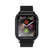 USAMS Apple Watch 4-6, SE, SE (2022) (40 mm) / Watch 7-8 (41 mm), textíl pótszíj, nylon, szilikon keret, tépőzáras, állítható, Usams, fekete okosóra kellék