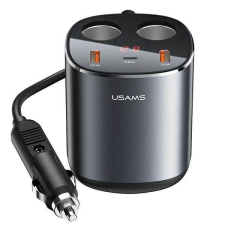 USAMS autós elosztó 2xUSB-A/ 1xUSB-C C28 245W szürke CC151TC01 (US-CC151) mobiltelefon kellék