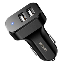 USAMS autós töltő 2xUSB C13 2,1A fekete (csak fej) CC87TC01 mobiltelefon kellék
