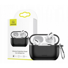  USAMS BH568AP01 Szilikon Apple Airpods Pro tok, fekete 1343863 fülhallgató, fejhallgató tok