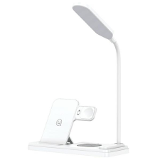 USAMS Indukciós töltő 4in1 lámpával 15W fehér CD195WXC01 (US-CD195) mobiltelefon kellék