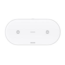 USAMS indukciós töltő US-CD120 10W Dual fehér CD120JN01 mobiltelefon kellék