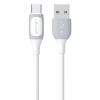 USAMS Jelly Series USB-A apa - USB-C apa 2.0 Adat és töltőkábel - Fehér (1m) (SJ596USB02)