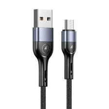 USAMS kábel fonott U55 2A micro USB fekete 1m SJ450USB01 (US-SJ450) kábel és adapter