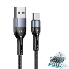 USAMS kábel fonott U55 2A USB-C 1db készlet U55 fekete 1m SJ449ZJ01 (US-SJ449) kábel és adapter