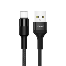 USAMS kábel fonott U5 2A USB-C fekete 1,2m SJ221TC01 (US-SJ221) mobiltelefon kellék