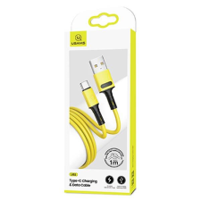 USAMS kábel U52 USB-C 2A gyorstöltés 1m sárga SJ436USB03 (US-SJ436) kábel és adapter