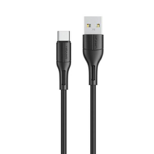 USAMS kábel U68 USB-C 2A gyorstöltés 1m fekete SJ501USB01 (US-SJ501) kábel és adapter