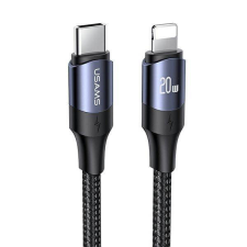 USAMS kábel U71 USB-C - Lightning 1,2m 20W PD gyorstöltés fekete SJ521USB01 (US-SJ521) kábel és adapter