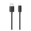 USAMS KY adatkábel (USB - lightning, 2.4A, gyorstöltő, 100cm) FEKETE