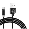 USAMS SJ294USB01 mágneses MicroUSB töltőkábel fekete (1299152) (SJ294USB01)