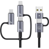USAMS SJ738 Sufeng Series USB-A/Type-C-Type-C/Lightning/MicroUSB Kábel 240W 2 m-Szürke ( )