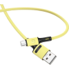 USAMS U52 adatkábel (USB - microUSB, 2A, gyorstöltő, 100cm, törésgátló) CITROMSÁRGA (SJ435USB03) (69872-uniw)
